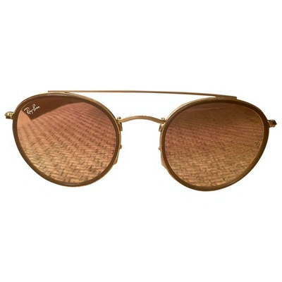Pre-owned Ray Ban Round Pink Metal Sunglasses