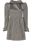 Batsheva Prairie Mini Dress In Silver