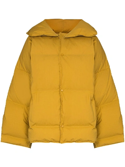 Bottega Veneta Quilted Puffer Jacket In Yellow