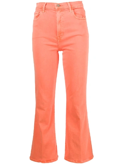 J Brand Cropped Flared Jeans In Orange