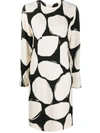 Marni Longuette Dress In Cream And Black Color In Neutrals