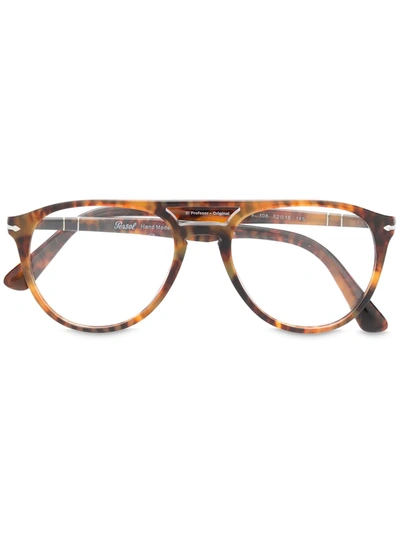 Persol Double Bridge Tortoiseshell Glasses In Brown