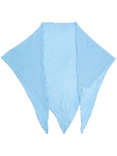 Allude Triangle Cashmere Scarf In Blue