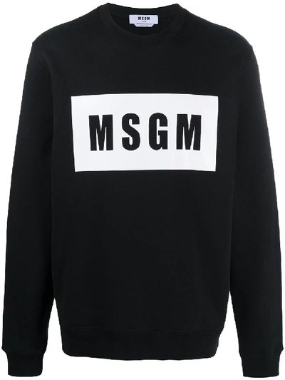 Msgm Logo Sweatshirt In Black