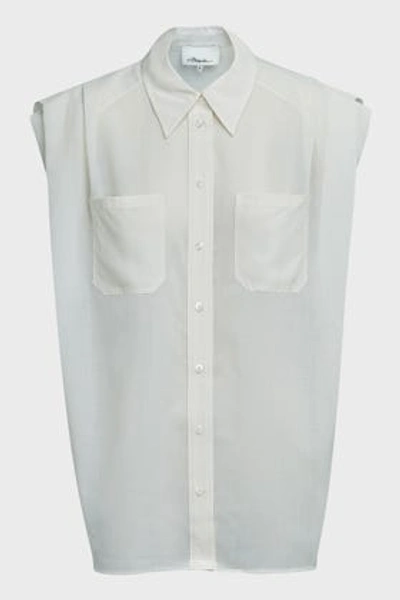 3.1 Phillip Lim / フィリップ リム Cap-sleeve Voile Blouse In White
