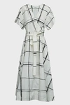 3.1 PHILLIP LIM / フィリップ リム CHECKED BELTED WRAP-OVER DRESS,854030