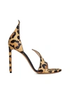 FRANCESCO RUSSO LEOPARD PRINT PONYSKIN SANDALS,FR20014C 12090092