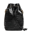 FENDI MON TRESOR MINI FF LOGO LEATHER BUCKET BAG,11469594