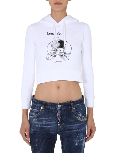 Dsquared2 Cropped Sweatshirt In White