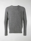 Drumohr Grey Lamb Wool Classic Jumper In Grey