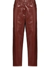 TIBI PATENT-EFFECT CROPPED TROUSERS