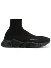 Balenciaga High-top Sneakers With Sock-like Silhouette And Chunky Sole In Black