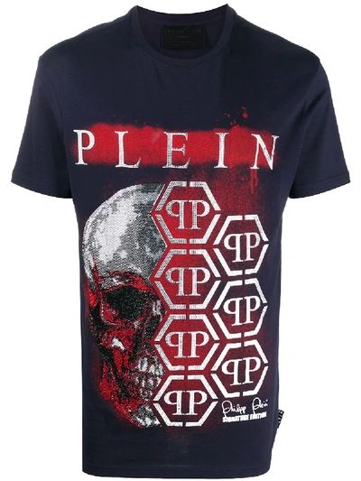 Philipp Plein Logo Print T-shirt In Blue