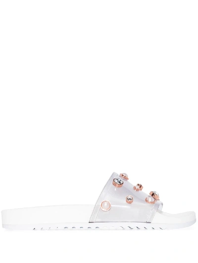 Sophia Webster White Dina Embellished Slides