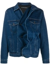 Y/PROJECT ASYMMETRIC MULTI-POCKET DENIM JACKET