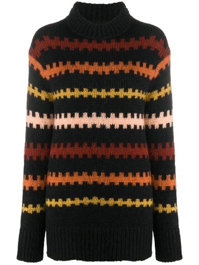 Plan C Striped Jumper In Black