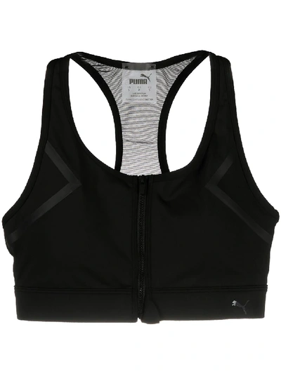 Puma High-impact Zipped Bra Top In Black