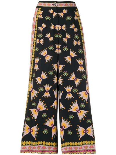 La Doublej Geometric Print Cropped Culotte Trousers In Tanti Bacetti