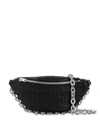 ALEXANDER WANG TWEED CRESCENT SHOULDER BAG