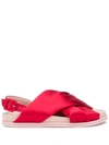 SIMONE ROCHA CROSSOVER-STRAP FLAT SANDALS