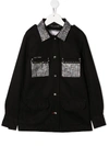 PHILIPP PLEIN JUNIOR EMBELLISHED CHEST-POCKET SHIRT