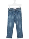 Philipp Plein Junior Iconic Plein Straight-leg Jeans In Blue