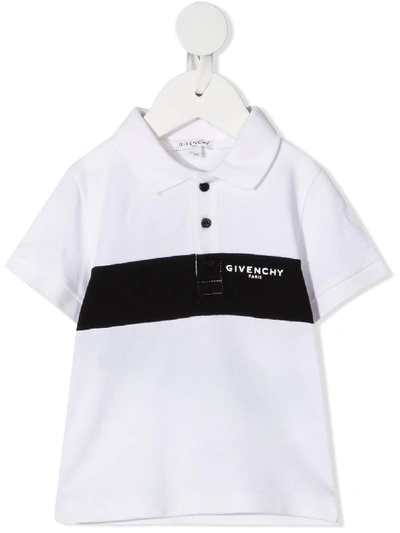 Givenchy Kids' Logo Print Polo Shirt In White