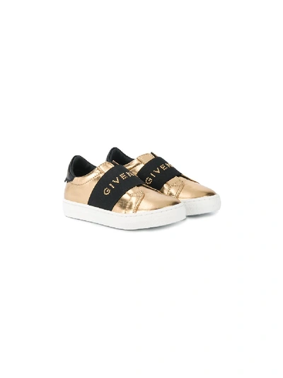 Givenchy Babies' Metallic Slip-on Sneakers In Gold