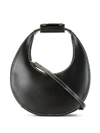Staud Mini Moon Leather Shoulder Bag In Black
