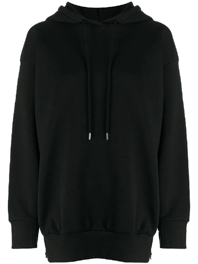 Stella Mccartney Slogan-print Drop-shoulder Hoodie In Black