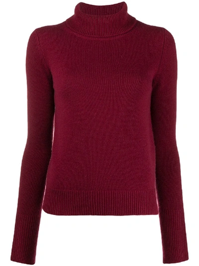 Joseph Ribbed-knit Wool Turtleneck Sweater In Red