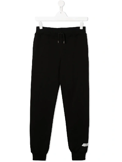 Msgm Kids' Rear Logo Track Trousers In Black