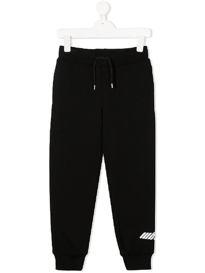 Msgm Kids' Rear Logo Track Trousers In Black