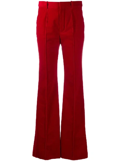 SAINT LAURENT HIGH-WAISTED STRAIGHT-LEG TROUSERS