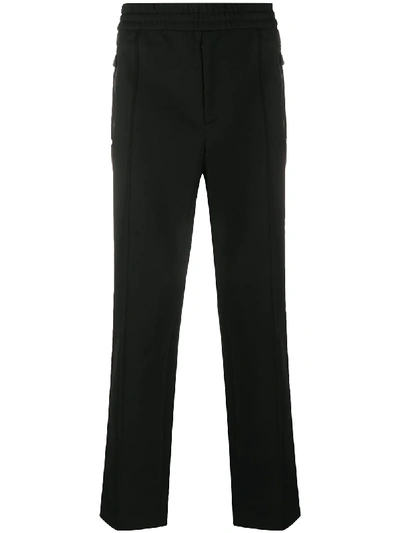 Moncler High-waisted Track Trousers In Black