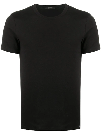 Tom Ford Mens Black Crewneck Jersey T-shirt 40