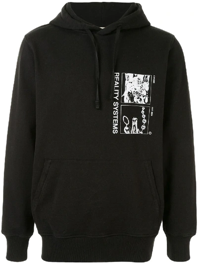 Alyx Grid Print Cotton Sweatshirt Hoodie In Black