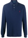 Polo Ralph Lauren Long-sleeved Polo Shirt With Classic Collar In Blue