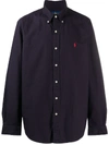 Polo Ralph Lauren Navy Slim-fit Linen Shirt In Blue