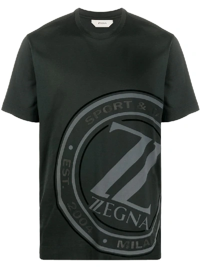 Ermenegildo Zegna Logo Print T-shirt In Grey