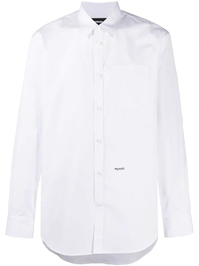 Dsquared2 Embroidered-logo Detail Shirt In White