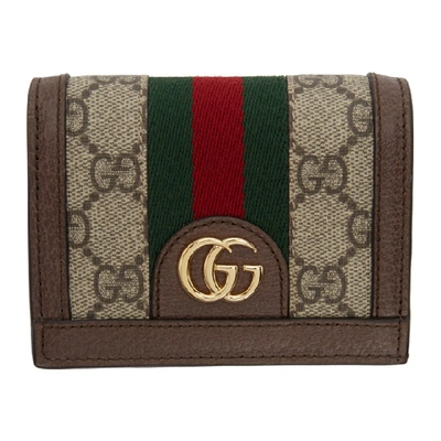 Gucci Brown Gg Supreme Ophidia Chain Wallet Bag In 8745 Brown