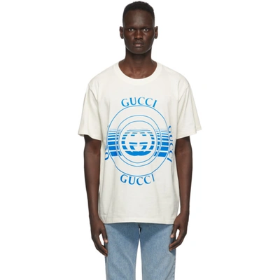 Gucci 灰白色 Disk Print 大廓形 T 恤 In White