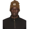 Carhartt Logo-patch Beanie In Hz00 Brown