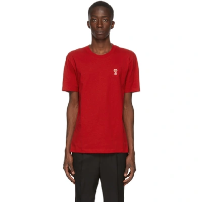 Ami Alexandre Mattiussi T-shirt In Red Cotton