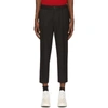 Ami Alexandre Mattiussi Ami Cropped Elasticated Waist Trousers In Black 001