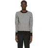 AMI ALEXANDRE MATTIUSSI AMI ALEXANDRE MATTIUSSI BLACK AND WHITE JACQUARD GINGHAM SWEATER