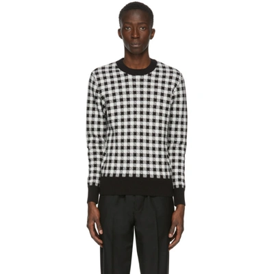 Ami Alexandre Mattiussi Gingham Jacquard Crewneck Jumper In White