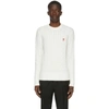 AMI ALEXANDRE MATTIUSSI OFF-WHITE CABLE AMI DE COEUR SWEATER