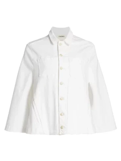 L Agence Madison Cape Jacket In Blanc